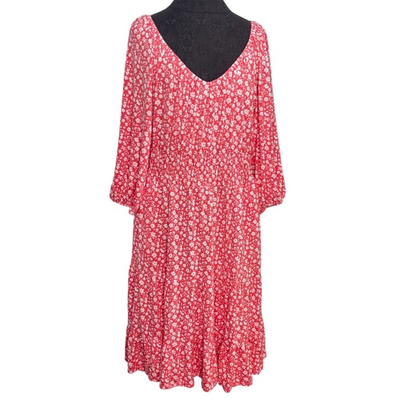 Lane Bryant Plus Size Pink White Floral Pocket Short Maxi Dress - Picture 1 of 15